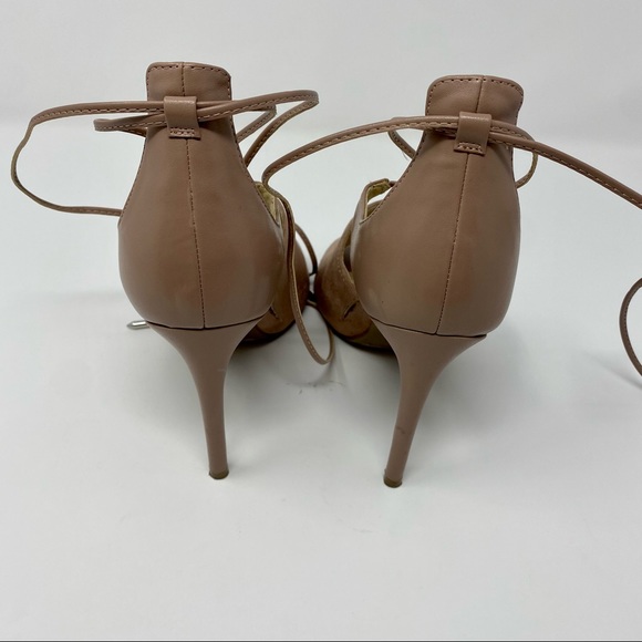 Marc Fisher Blush Suede Lace Up High Heel Sandals - Picture 3 of 4